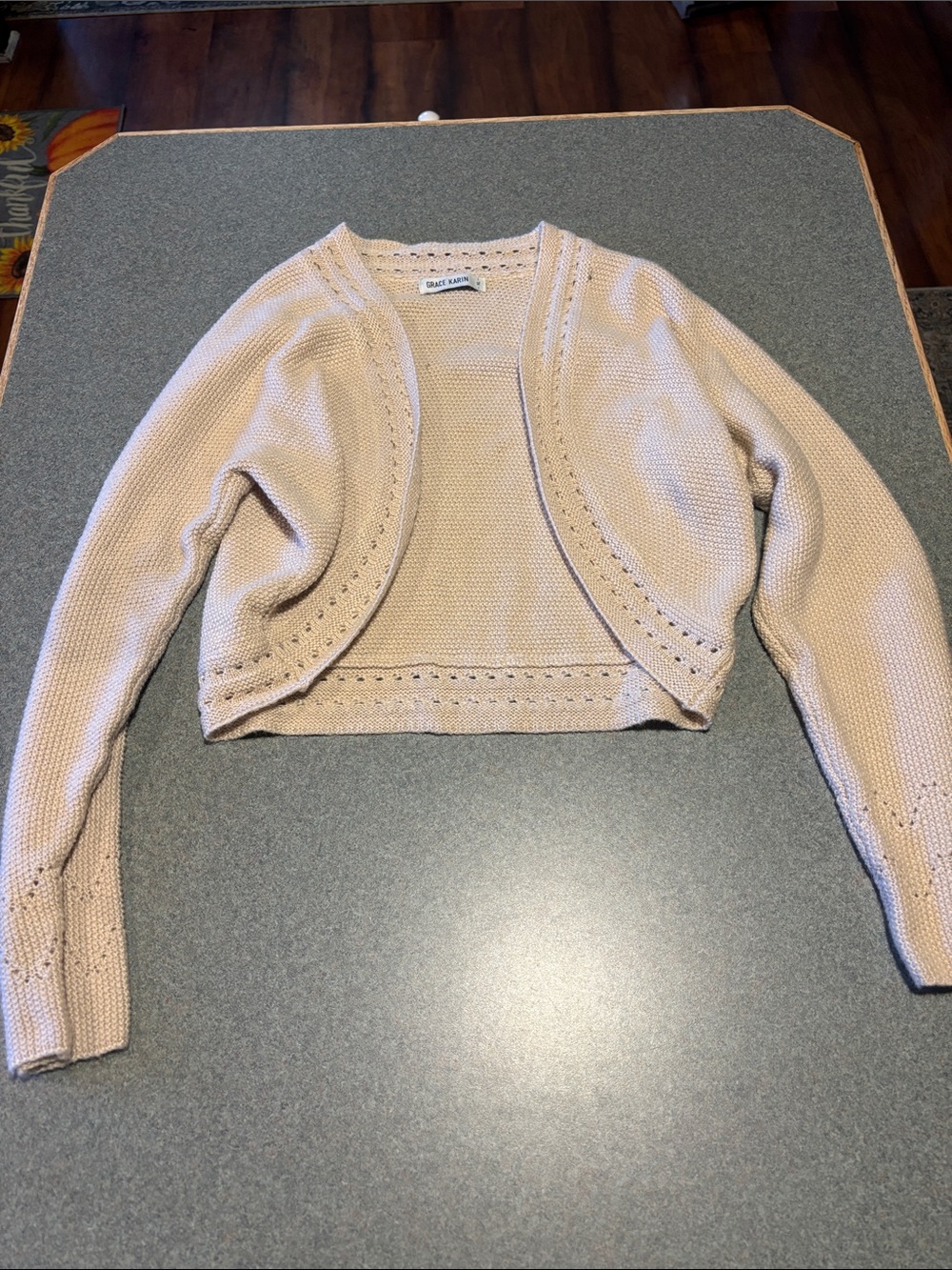 Grace Karin Blush Cream Cropped Bolero Shrug